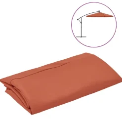 vidaXL Vervangingsdoek voor zweefparasol 300 cm terracottakleurig