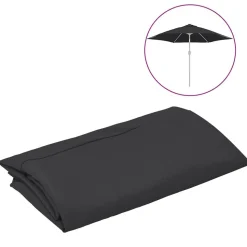 vidaXL Vervangingsdoek voor parasol 300 cm zwart