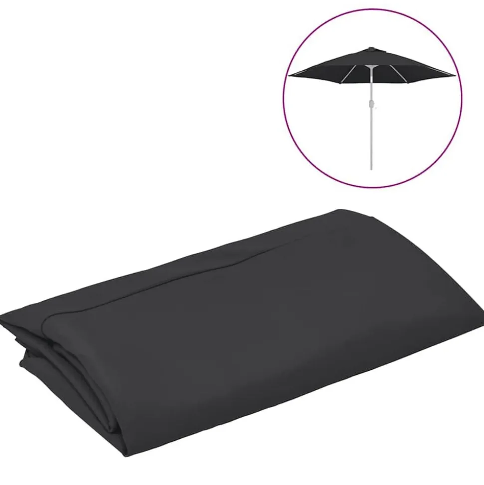 vidaXL Vervangingsdoek voor parasol 300 cm zwart
