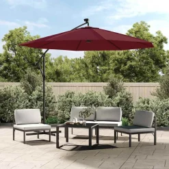 vidaXL Vervangingsdoek voor zweefparasol 300 cm bordeauxrood