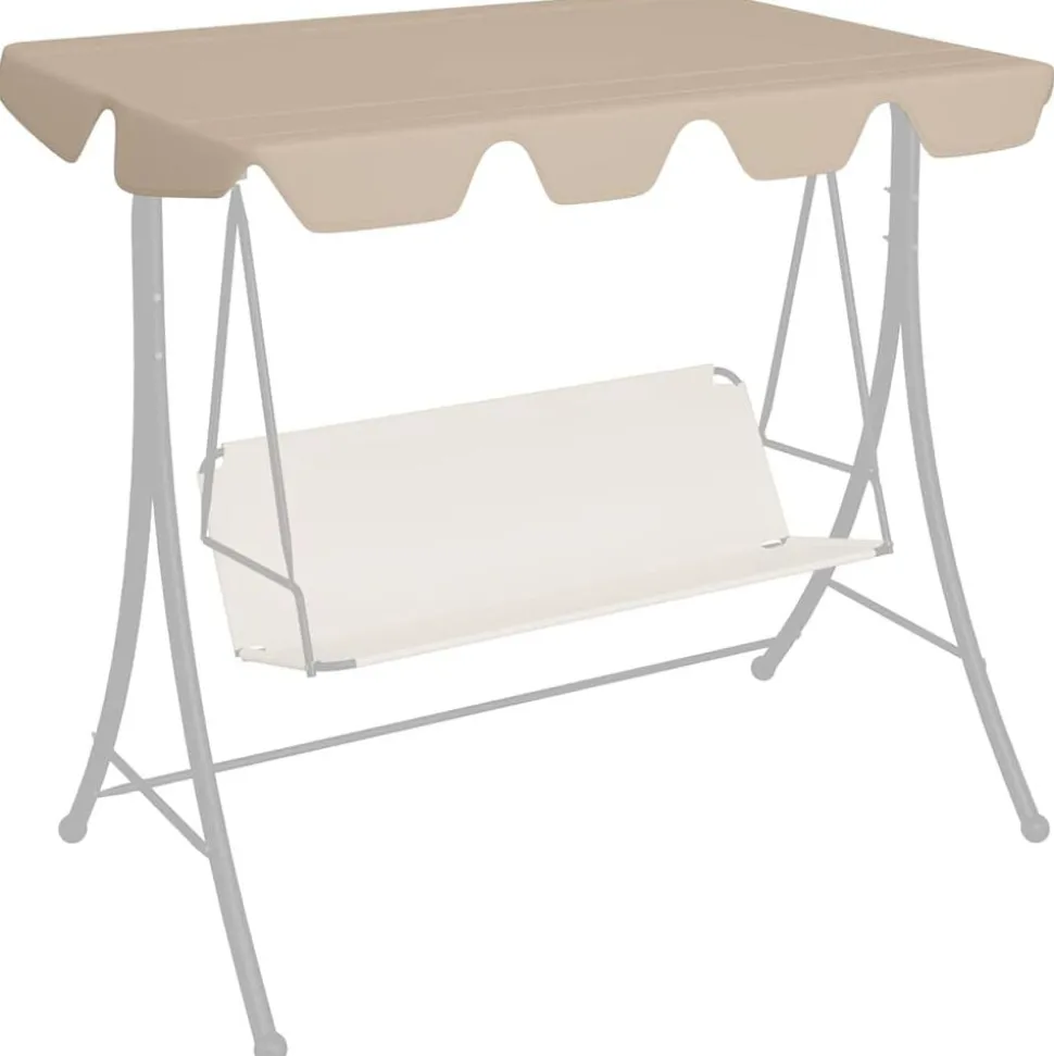 vidaXL Vervangingsluifel voor schommelbank 188/168x145/110 cm beige