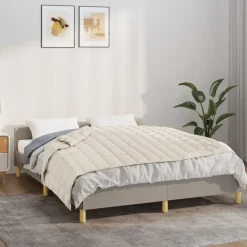 vidaXL Verzwaringsdeken 150x200 cm 11 kg stof lichtcrèmekleurig