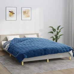 vidaXL Verzwaringsdeken 200x200 cm 13 kg stof blauw