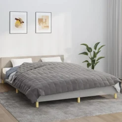 vidaXL Verzwaringsdeken 200x200 cm 13 kg stof grijs