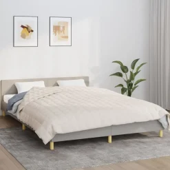 vidaXL Verzwaringsdeken 200x200 cm 13 kg stof lichtcrèmekleurig