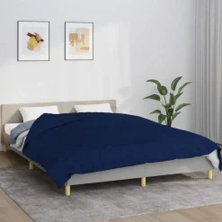 vidaXL Verzwaringsdeken 220x235 cm 15 kg stof blauw