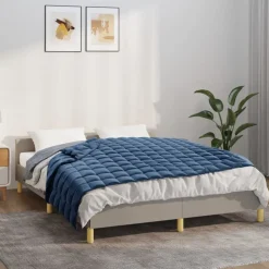 vidaXL Verzwaringsdeken 138x200 cm 6 kg stof blauw