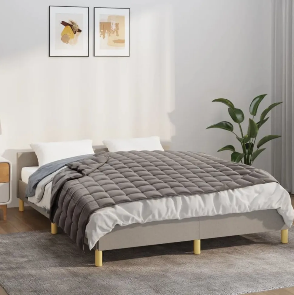 vidaXL Verzwaringsdeken 138x200 cm 6 kg stof grijs