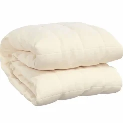 vidaXL Verzwaringsdeken 200x200 cm 13 kg stof lichtcrèmekleurig