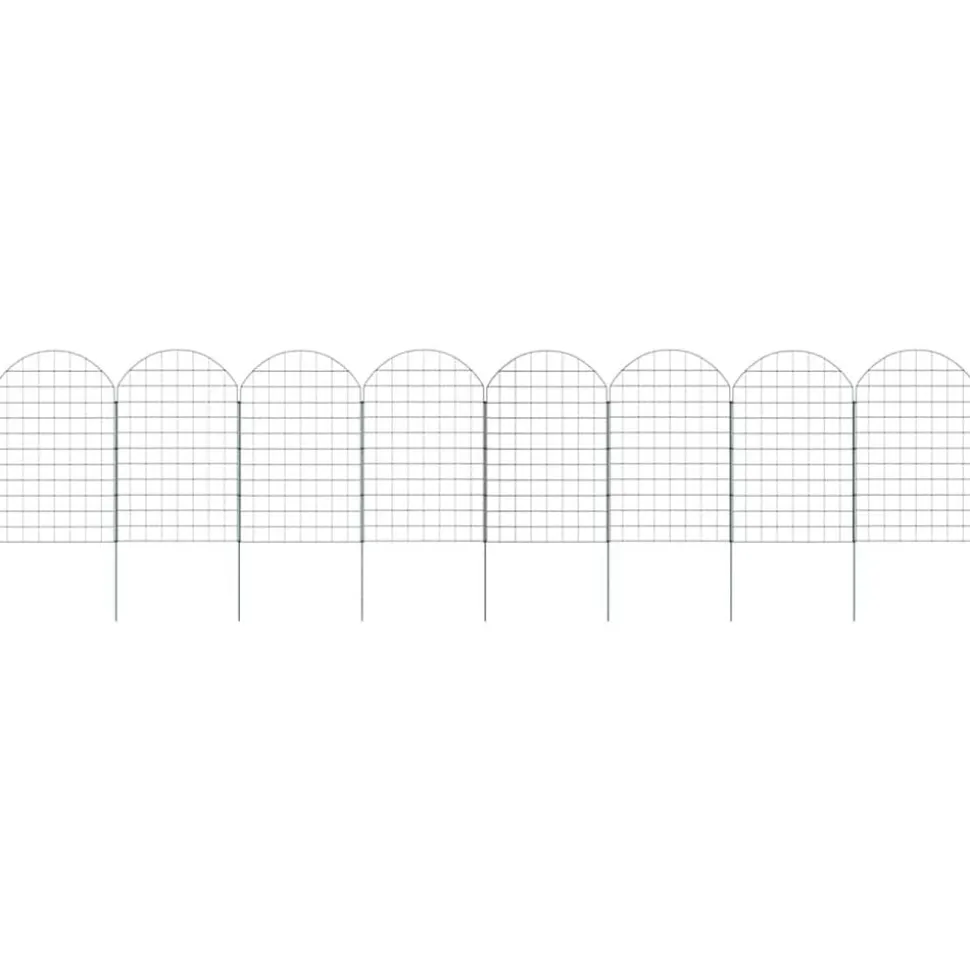 vidaXL Vijverhekken Set 8 pcs Groen 50 x 80 cm Staal