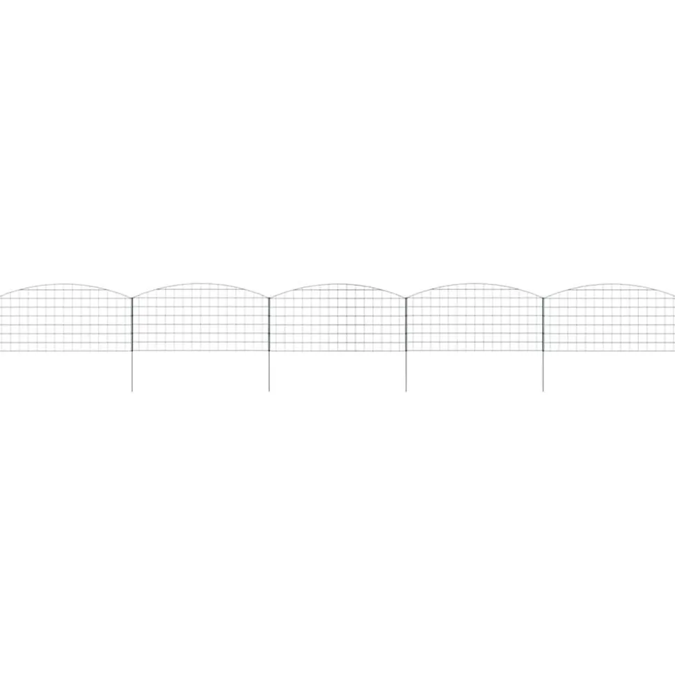 vidaXL Vijverhekken Set 5 pcs Groen 100 x 50 cm Staal