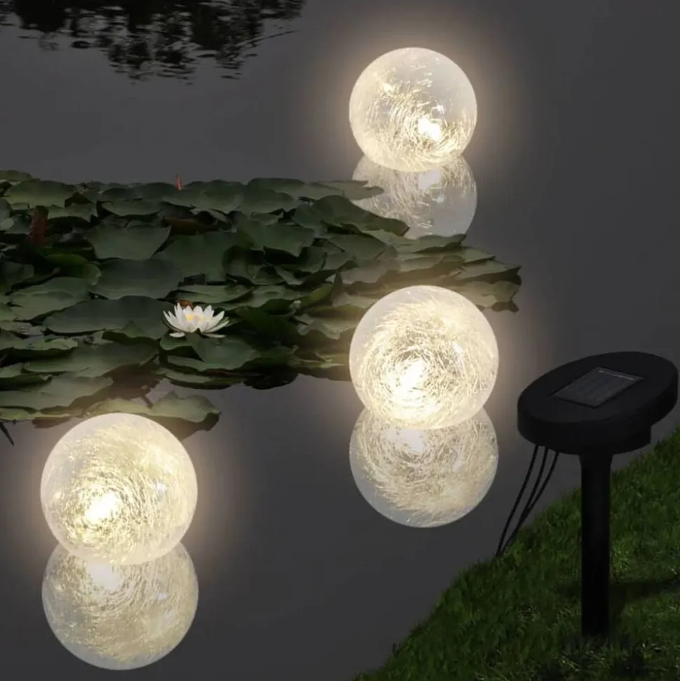 vidaXL Vijververlichting drijvende bollen LED