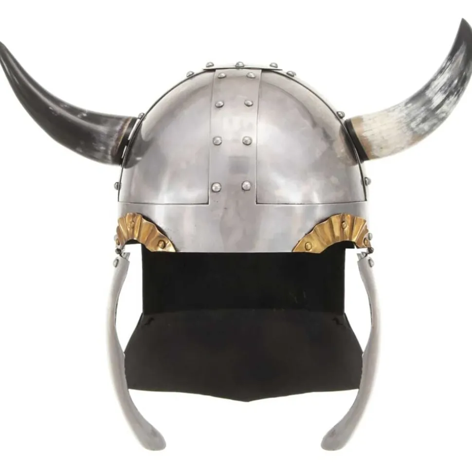 vidaXL Vikinghelm fantasie LARP staal zilverkleurig