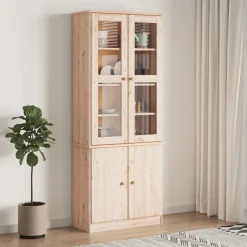vidaXL Vitrinekast ALTA 77x35x186,5 cm massief grenenhout