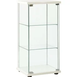 vidaXL Vitrinekast gehard glas wit