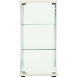 vidaXL Vitrinekast gehard glas wit