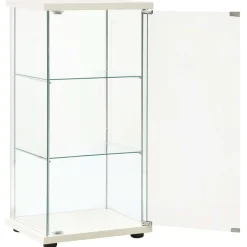 vidaXL Vitrinekast gehard glas wit