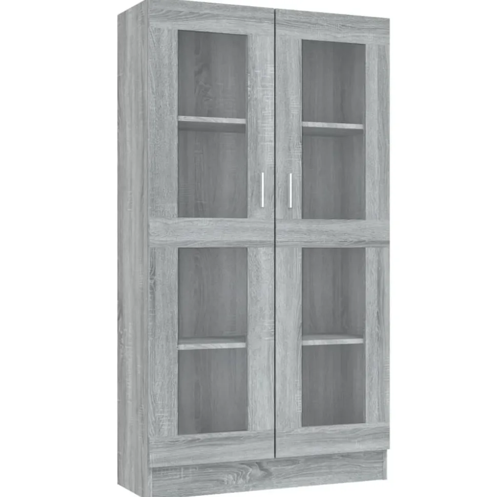 vidaXL Vitrinekast 82,5x30,5x150 cm bewerkt hout grijs sonoma eiken