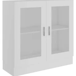 vidaXL Vitrinekast 82,5x30,5x80 cm bewerkt hout wit
