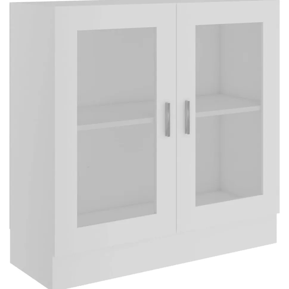 vidaXL Vitrinekast 82,5x30,5x80 cm bewerkt hout wit