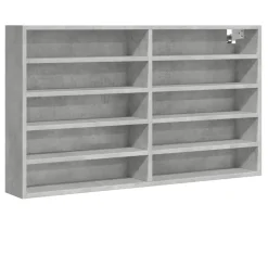 vidaXL Vitrinekast 100x15x58 cm bewerkt hout betongrijs