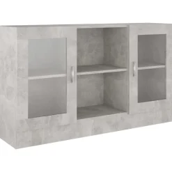 vidaXL Vitrinekast 120x30,5x70 cm bewerkt hout betongrijs