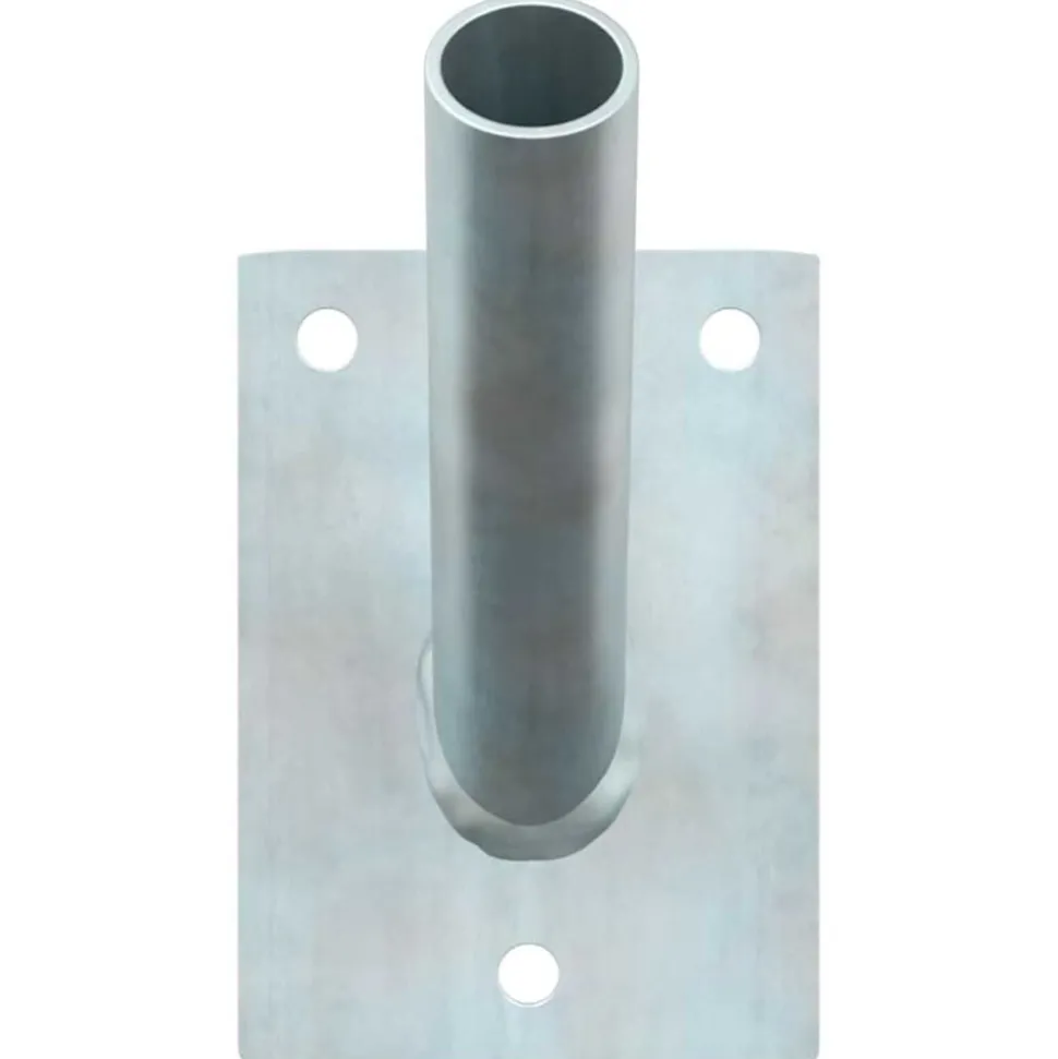vidaXL Vlaggen Mast Houder Zilver 10,5 x 7,5 x 2,5 cm Staal