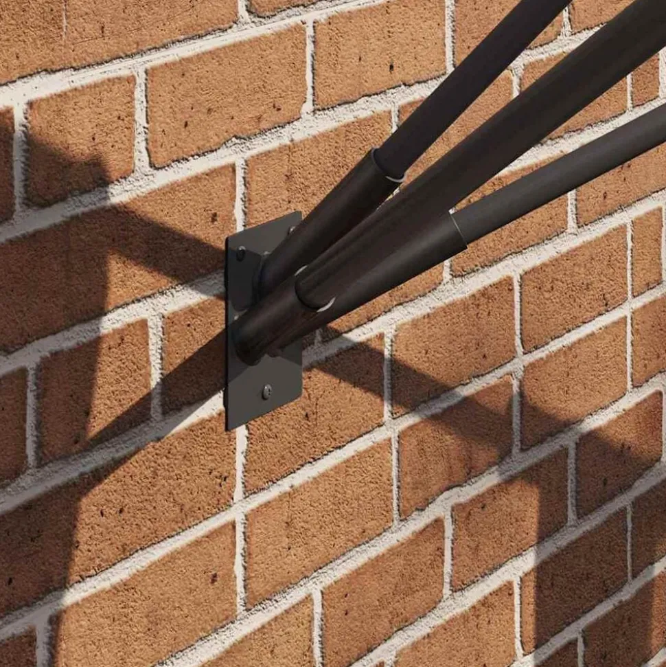 vidaXL Vlaggen Mast Houder Zwart 10,5 x 7,5 x 0,2 cm Staal