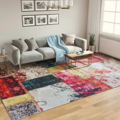 vidaXL Vloerkleed wasbaar 400x300 cm meerkleurig