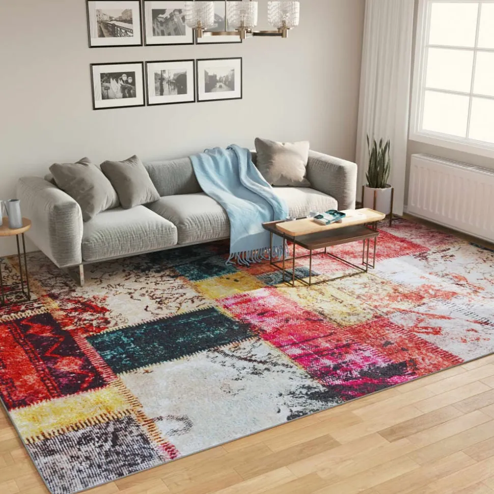 vidaXL Vloerkleed wasbaar 400x300 cm meerkleurig