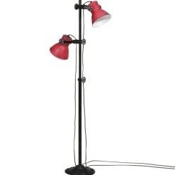 vidaXL Vloerlamp 25 W E27 25x25x90/140 cm verweerd rood