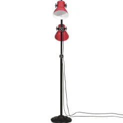 vidaXL Vloerlamp 25 W E27 25x25x90/140 cm verweerd rood