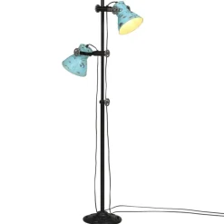 vidaXL Vloerlamp 25 W E27 25x25x90/140 cm verweerd blauw