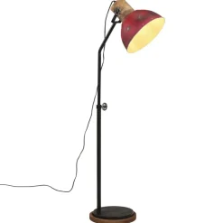 vidaXL Vloerlamp 25 W E27 30x30x100-150 cm verweerd rood