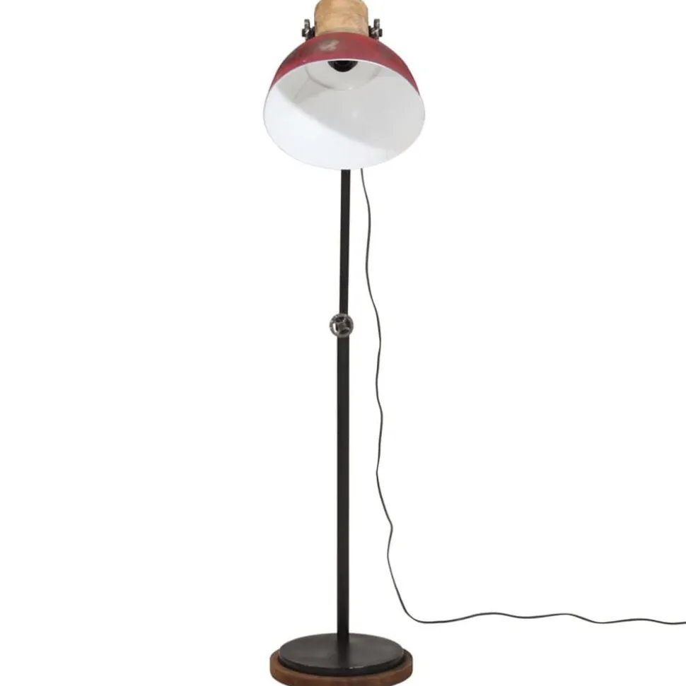 vidaXL Vloerlamp 25 W E27 30x30x100-150 cm verweerd rood