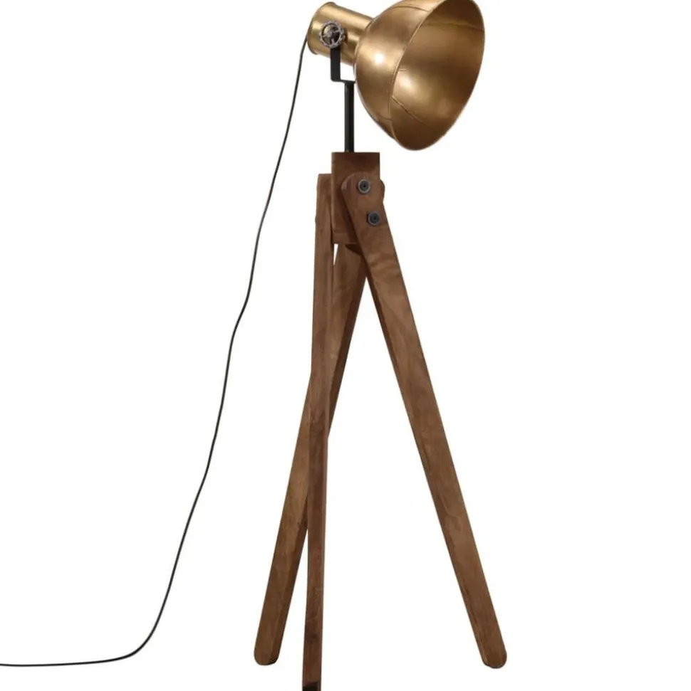 vidaXL Vloerlamp 25 W E27 45x45x120 cm antiek messingkleurig