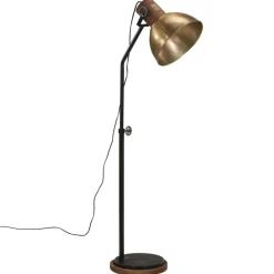 vidaXL Vloerlamp 25 W E27 30x30x100-150 cm antiek messingkleurig