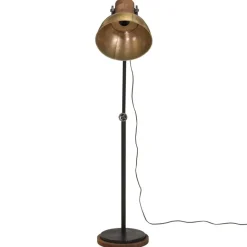 vidaXL Vloerlamp 25 W E27 30x30x100-150 cm antiek messingkleurig