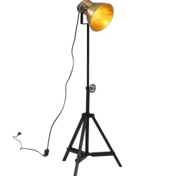 vidaXL Vloerlamp 25 W E27 35x35x65/95 cm antiek messingkleurig