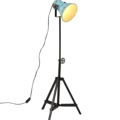 vidaXL Vloerlamp 25 W E27 35x35x65/95 cm verweerd blauw