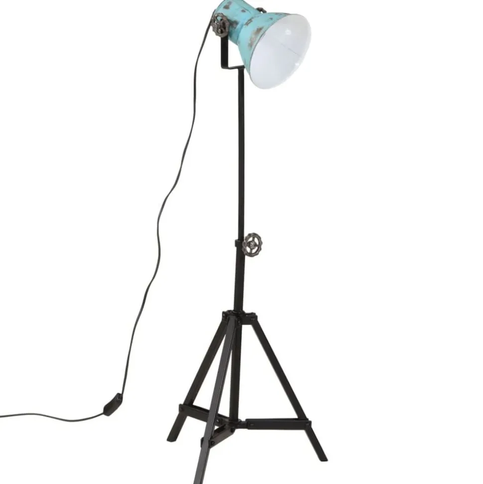 vidaXL Vloerlamp 25 W E27 35x35x65/95 cm verweerd blauw
