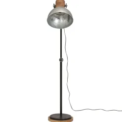 vidaXL Vloerlamp 25 W E27 30x30x100-150 cm vintage zilverkleurig