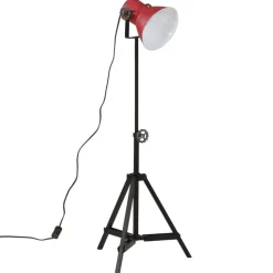 vidaXL Vloerlamp 25 W E27 35x35x65/95 cm verweerd rood