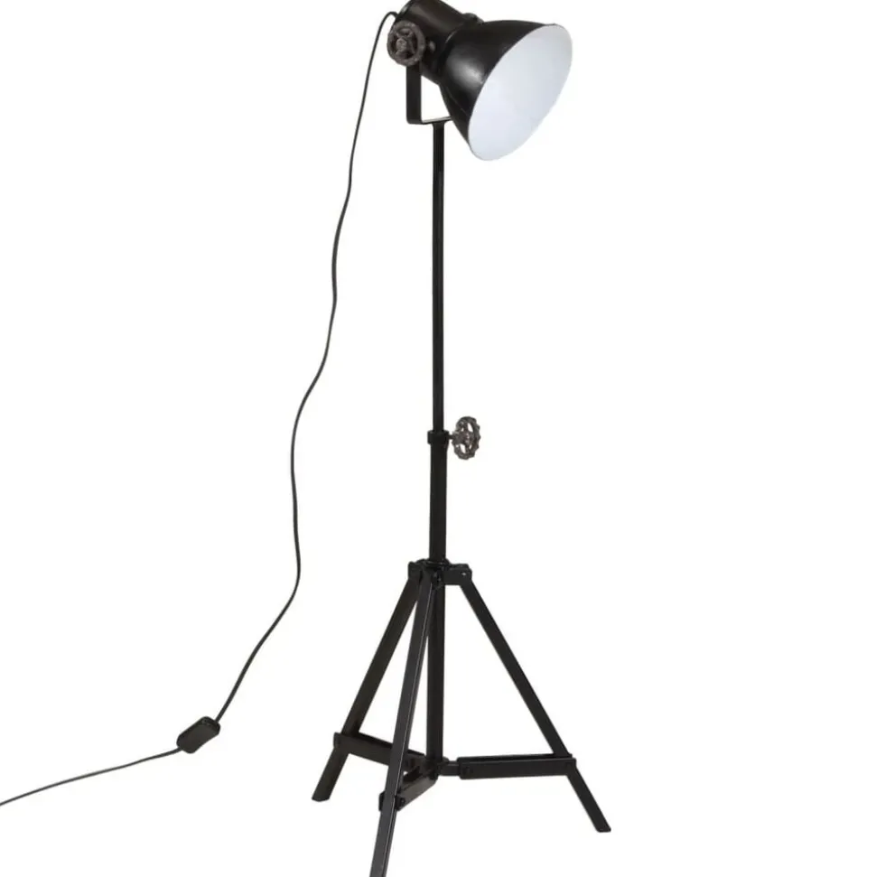 vidaXL Vloerlamp 25 W E27 35x35x65/95 cm zwart