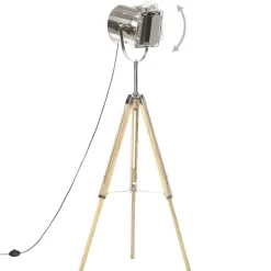 vidaXL Vloerlamp driepoot 140 cm massief mangohout