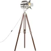 vidaXL Vloerlamp driepoot 180 cm massief mangohout