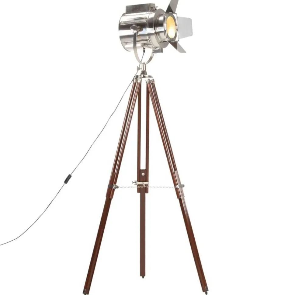 vidaXL Vloerlamp driepoot 180 cm massief mangohout