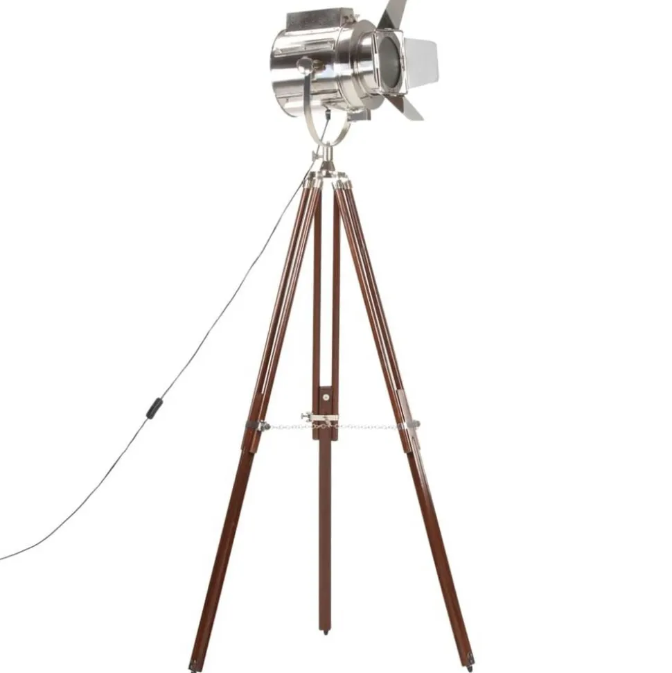 vidaXL Vloerlamp driepoot 180 cm massief mangohout