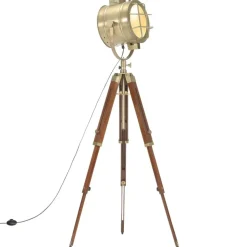 vidaXL Vloerlamp driepoot 165 cm massief mangohout