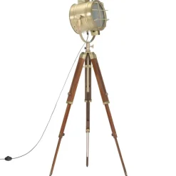 vidaXL Vloerlamp driepoot 165 cm massief mangohout